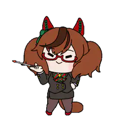 Chibi girl with glasses and fox ears