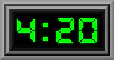 Digital clock showing 4:20