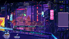 pixel art cyberpunk cityscape loop