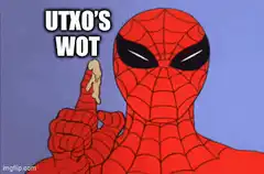 Spider-Man pointing finger UTXO's WOT