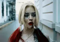 Harley Quinn shocked and crying