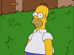 Homer Simpson hiding in the grass