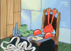 Mr. Krabs eyes popping out