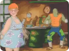 Zombie family dinner scene