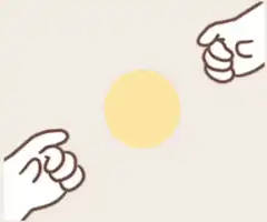 Two hands playing rock paper scissors