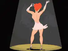 Woman dancing in spotlight