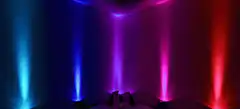 Colorful LED light show in a room
