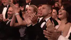 Kate Winslet and Michael Fassbender clapping