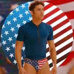 Zac Efron in patriotic speedo