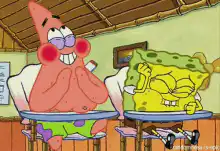 SpongeBob and Patrick laughing