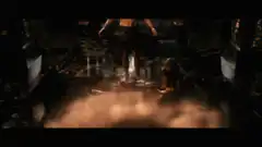 Set rises from the floor in smoke