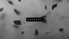 Anarchy text with falling debris