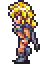 pixel art blonde woman walking