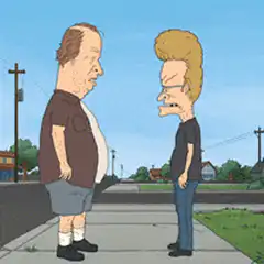 Beavis and Butt-Head kick each other