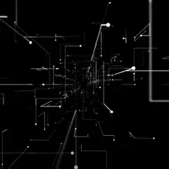white circuit lines tunnel animation