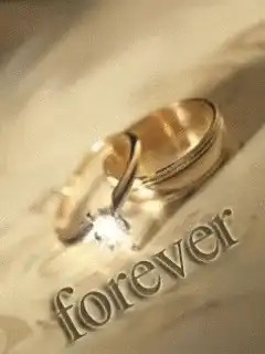 Gold wedding rings with forever text