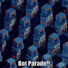Blue robot bot parade