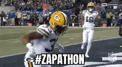 Green Bay Packers player #32 #ZAPATHON celebration