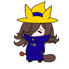 Chibi character in yellow hat and blue coat