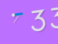 Abstract clock animation on purple background