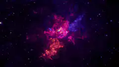 Colorful nebula in space