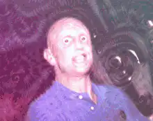 bald man with dog morphing