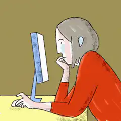 woman refreshing computer page anxiously