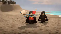 Lego Darth Vader and Stormtrooper on the beach