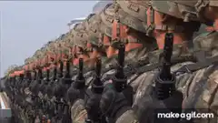 Soldiers marching in formation