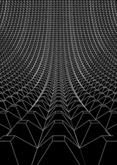 black and white geometric tunnel animation