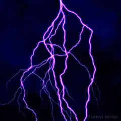 Purple lightning bolts flashing