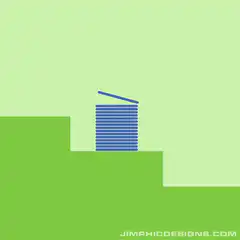 blue lines stack toppling animation