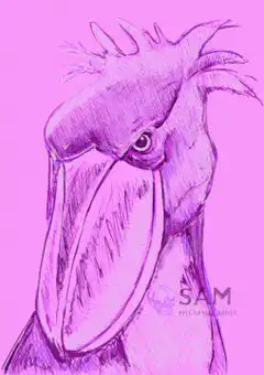purple pelican sketch glitch