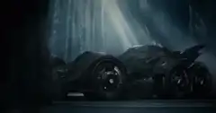 The Batmobile in the Batcave