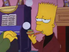 Bart Simpson smoking a joint