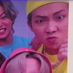 BTS RM and V making faces
