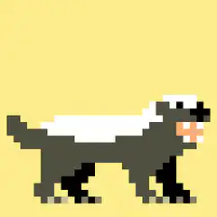 pixel art dog walking