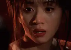 woman crying then laughing