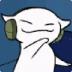 Smug cat with headphones dancing