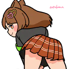 anime girl bending over