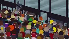 South Park crowd looking out window