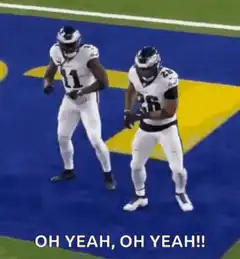 Philadelphia Eagles players dancing on field