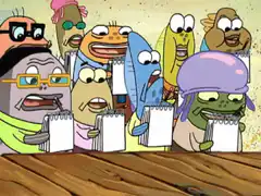 SpongeBob students taking notes