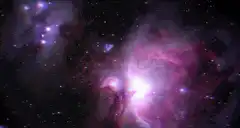 Glowing butterflies in space nebula