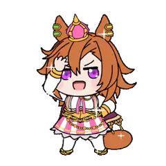 Chibi horse girl saluting with sparkles