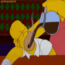 Homer Simpson drinking beer