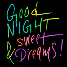 Good Night Sweet Dreams text animation