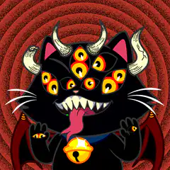 Multi-eyed demon cat with horns