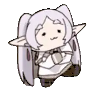 chibi elf girl doing a backflip