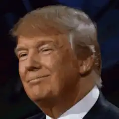 Donald Trump smirking and nodding
